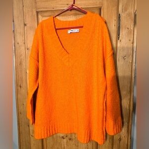 Zara Orange Oversized Wool/Alpaca/Acrylic/Nylon Size Medium Academia Clueless